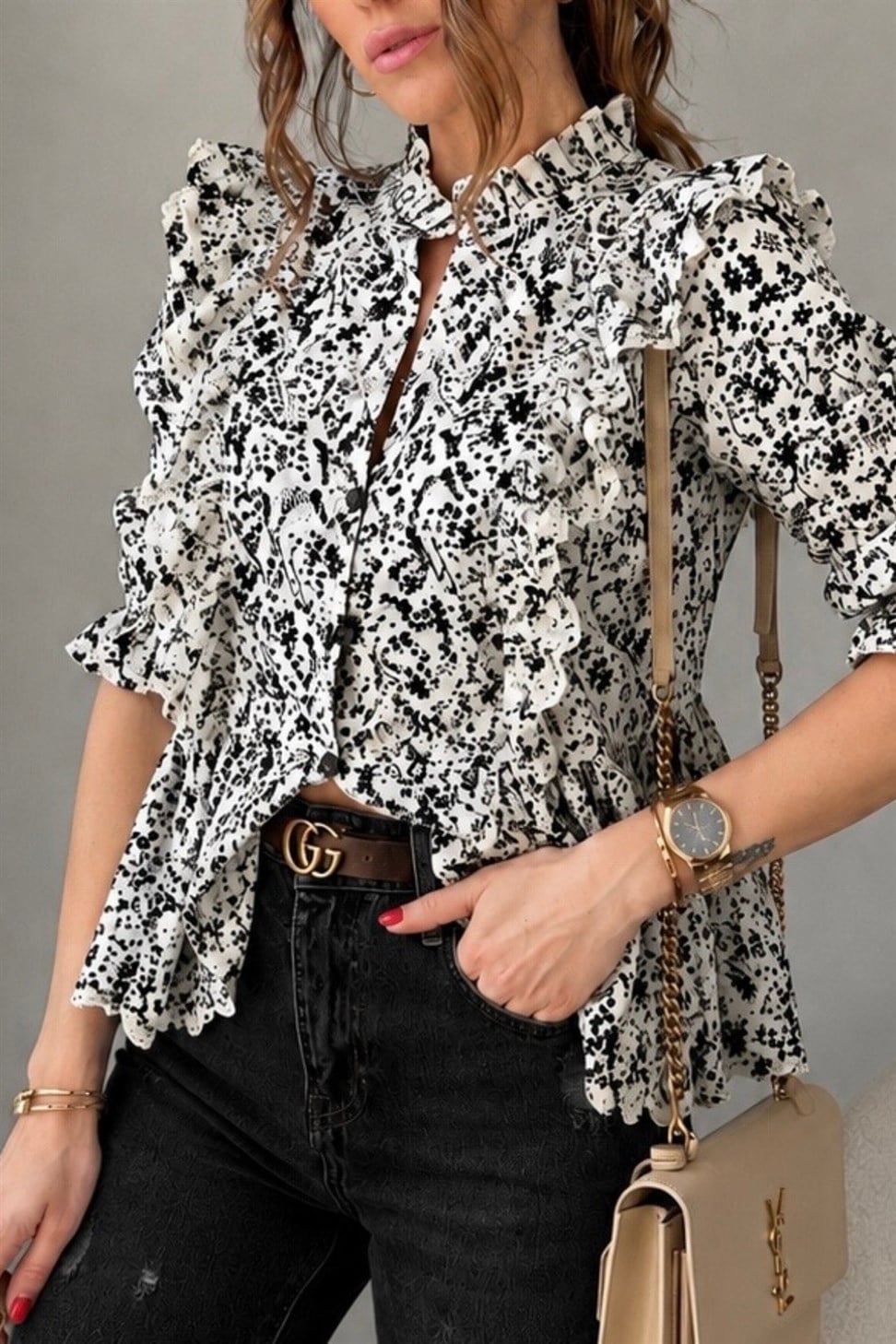 Premium Seri Fisto Brode Detaylı Bluz 