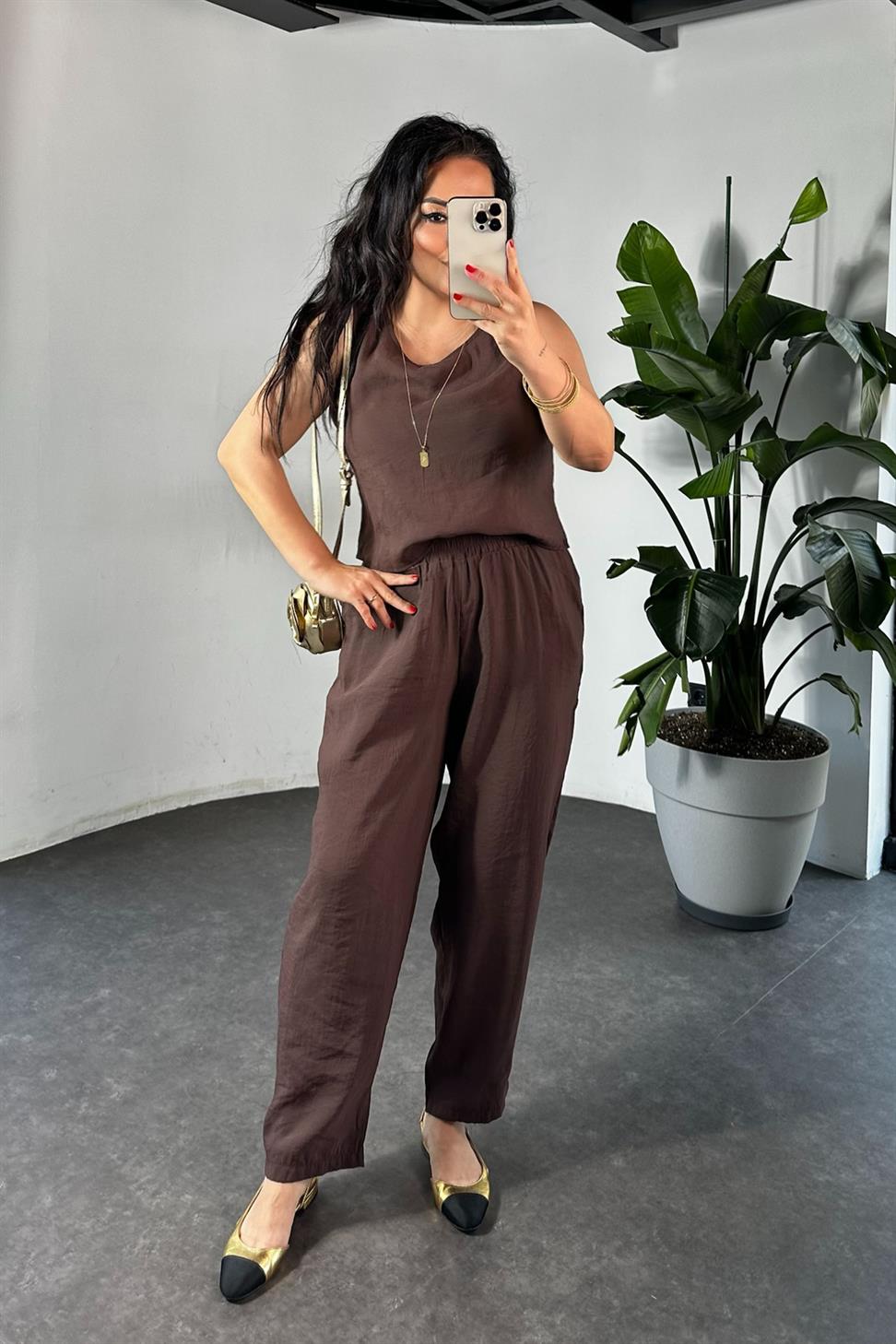 Premium Seri Kolsuz Tensel İkili Takım Acı Kahve