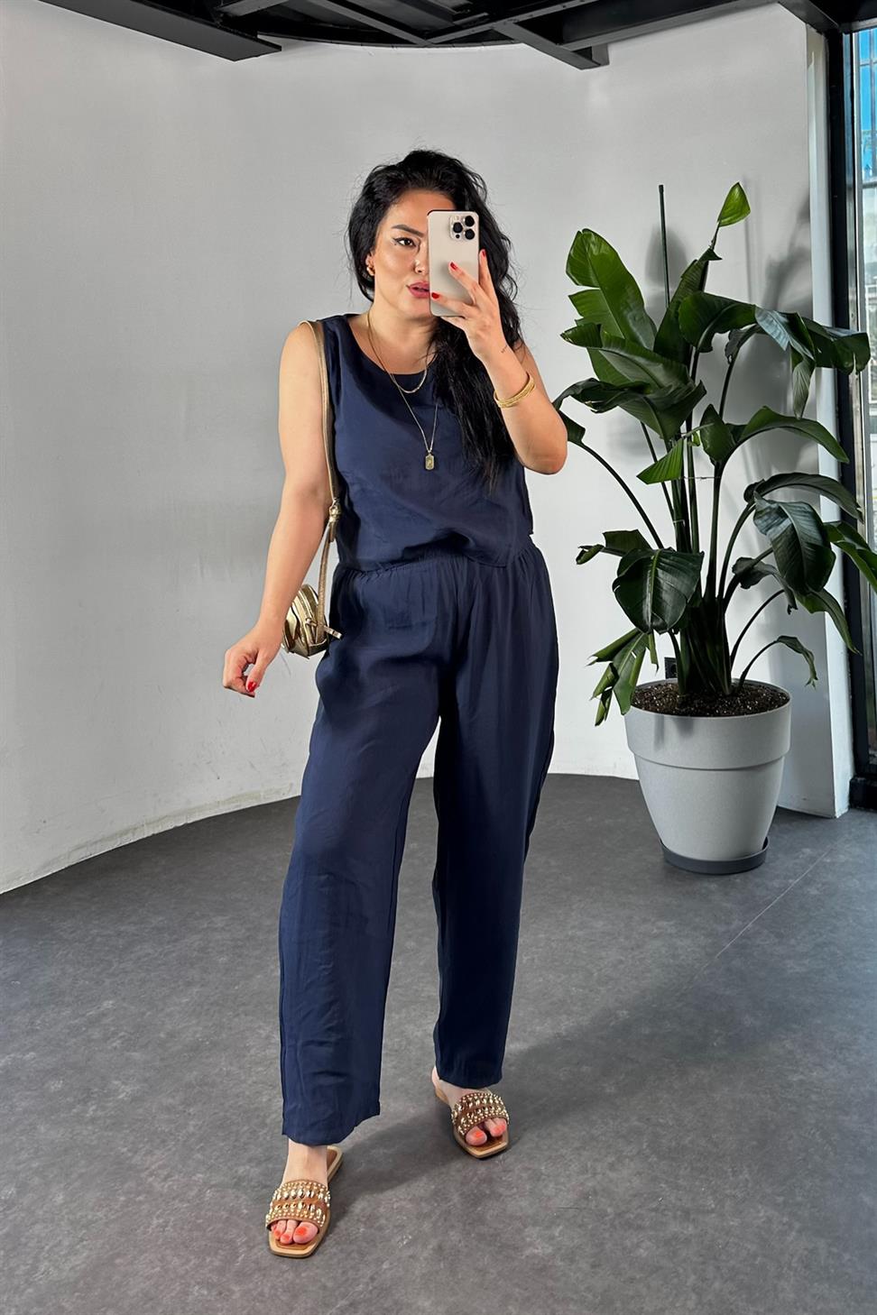 Premium Seri Kolsuz Tensel İkili Takım Lacivert