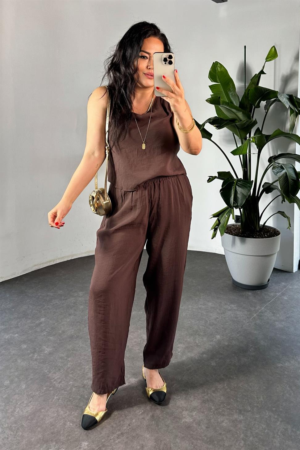 Premium Seri Kolsuz Tensel İkili Takım Acı Kahve