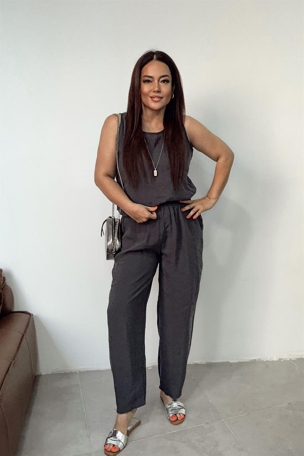 Premium Seri Kolsuz Tensel İkili Takım Antrasit