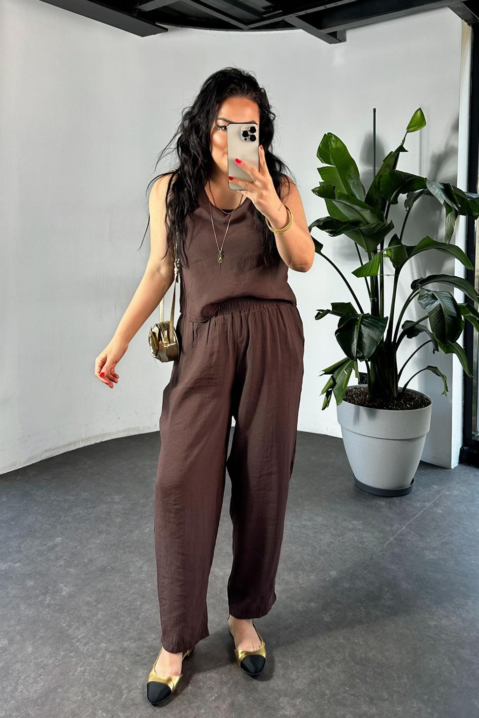 Premium Seri Kolsuz Tensel İkili Takım Acı Kahve