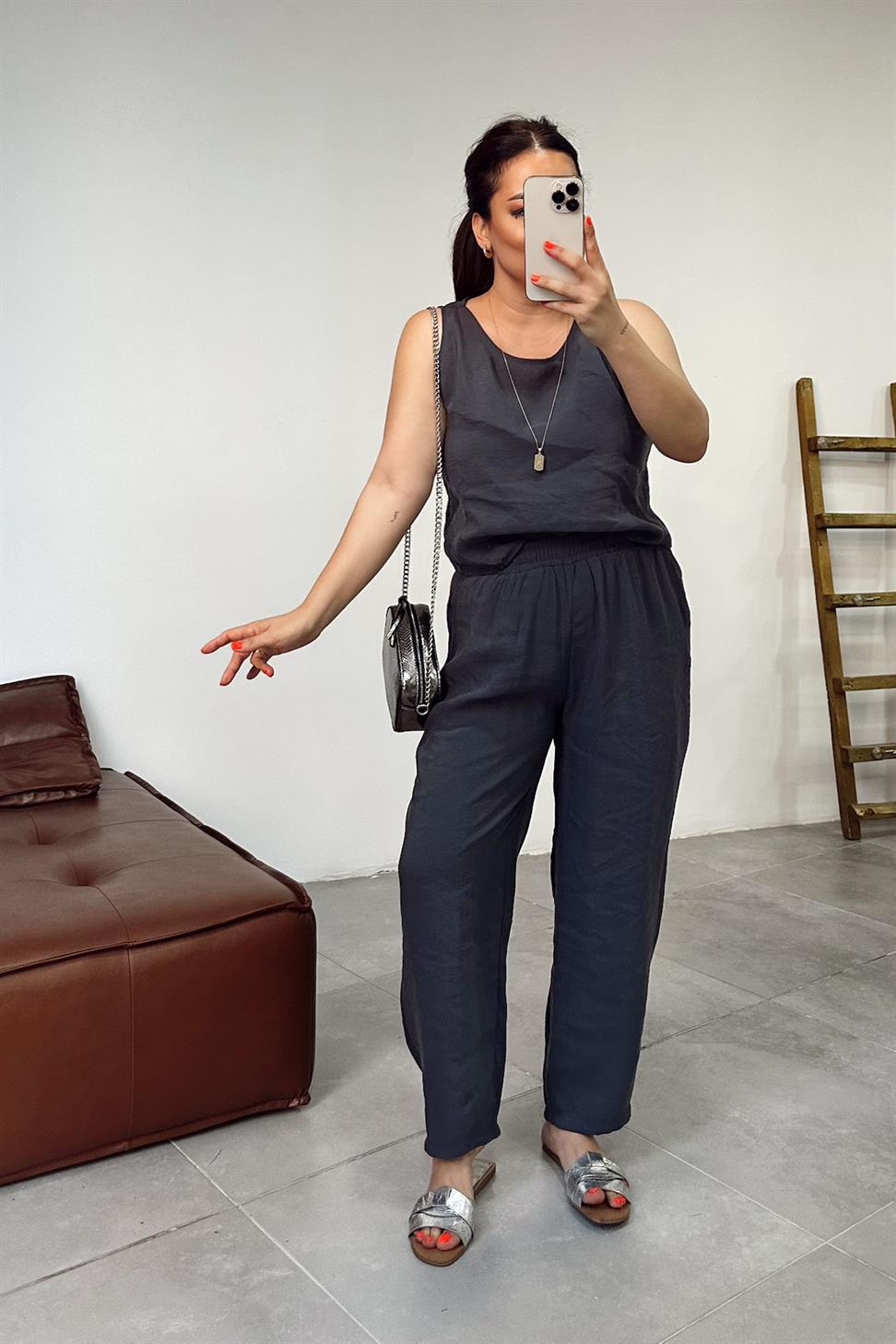 Premium Seri Kolsuz Tensel İkili Takım Antrasit