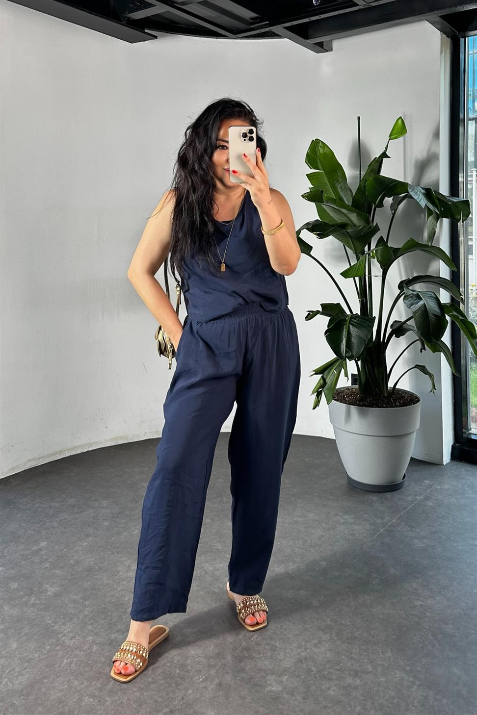 Premium Seri Kolsuz Tensel İkili Takım Lacivert