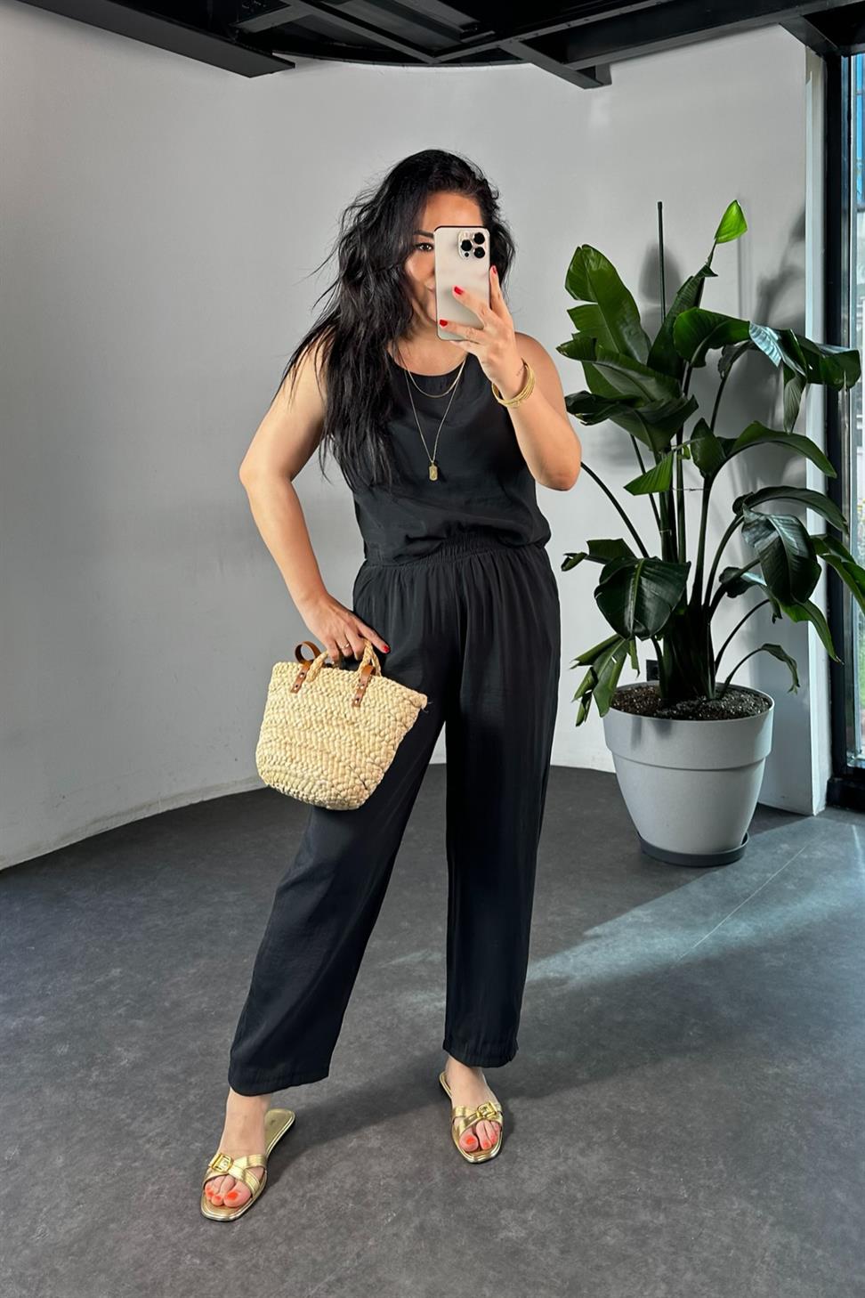 Premium Seri Kolsuz Tensel İkili Takım Siyah