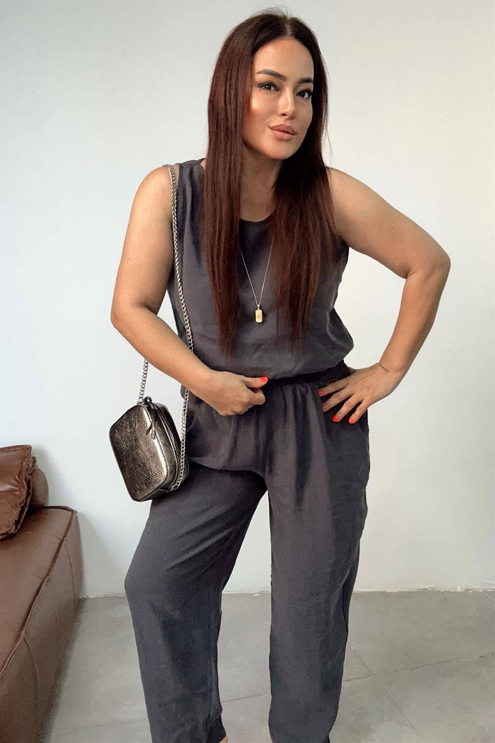 Premium Seri Kolsuz Tensel İkili Takım Antrasit