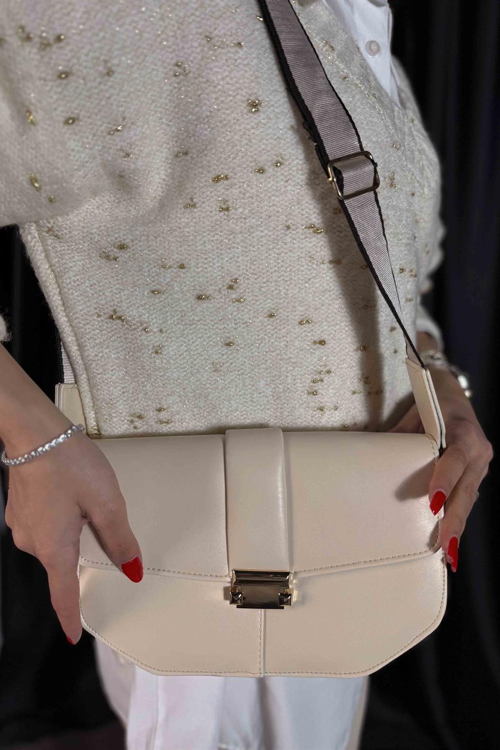 Roma Model El Ve Kadın Omuz Çantası Ekru