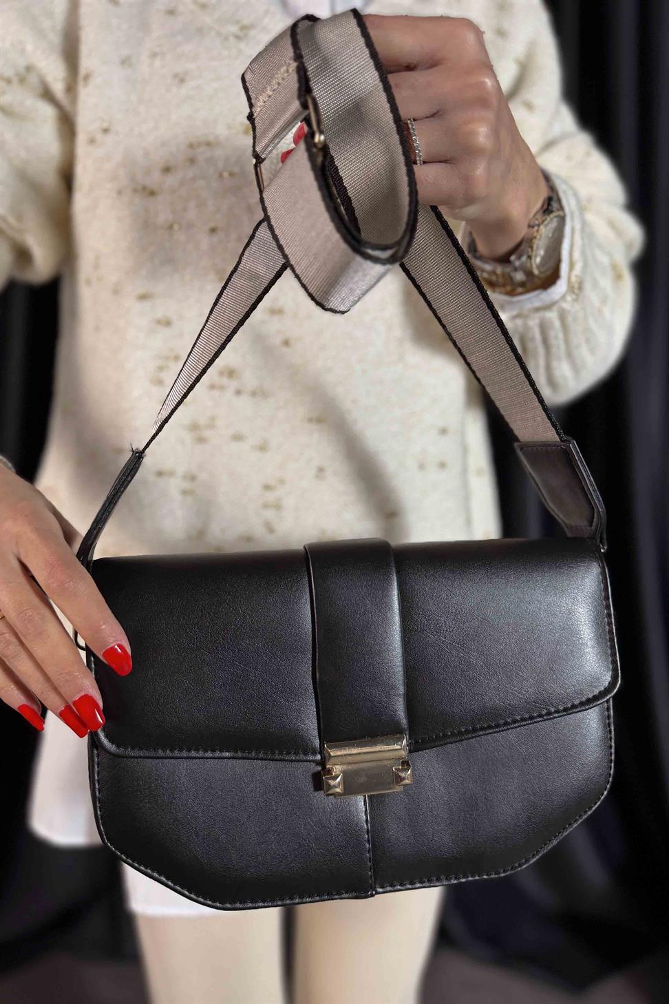 Roma Model El Ve Kadın Omuz Çantası Siyah