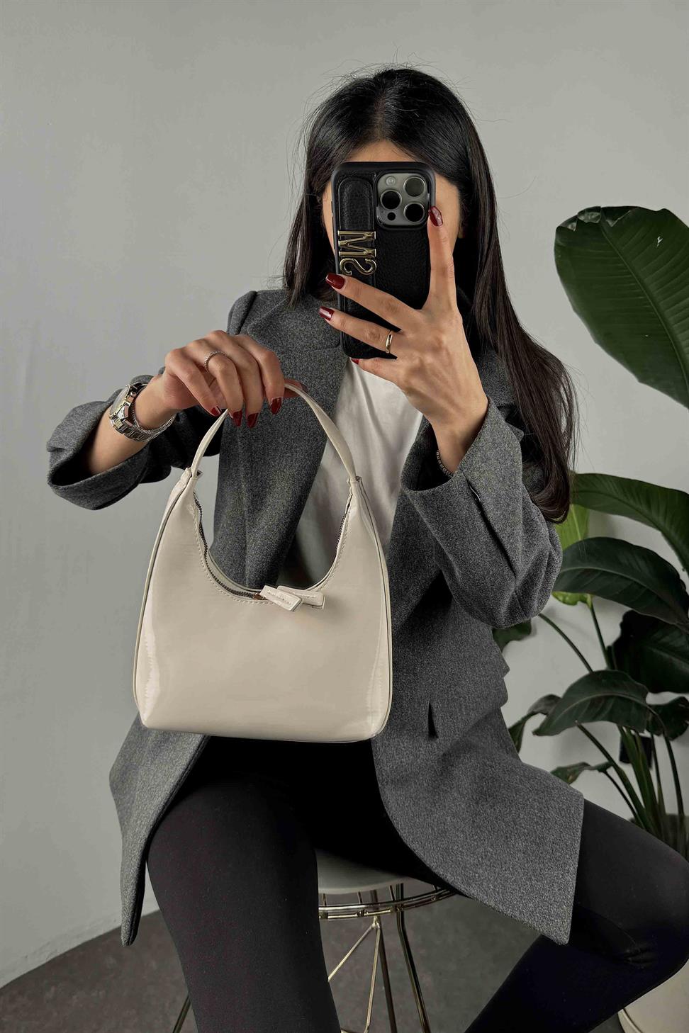 Rugan Cherry Çanta Krem