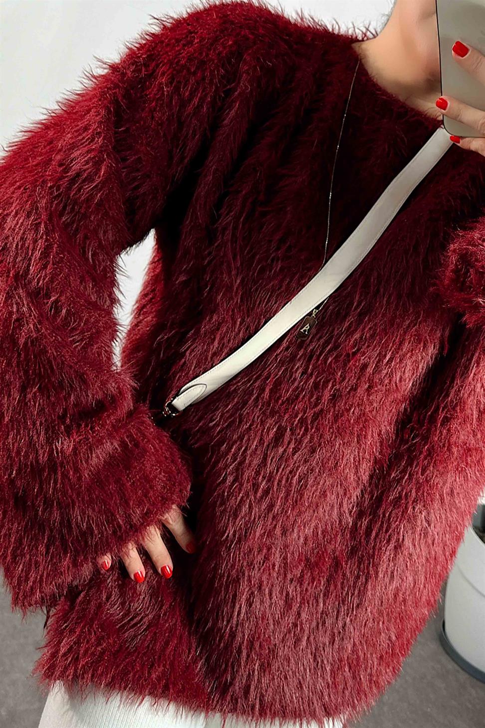 Sakallı Basic Kazak Bordo