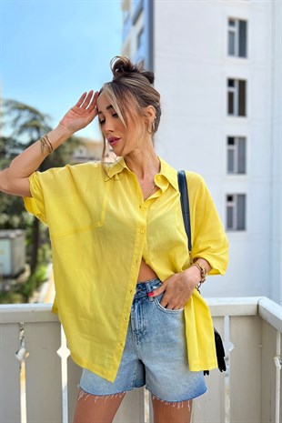 Sarı Oversize Gömlek