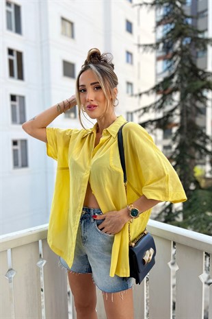 Sarı Oversize Gömlek