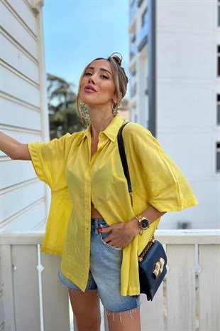 Sarı Oversize Gömlek