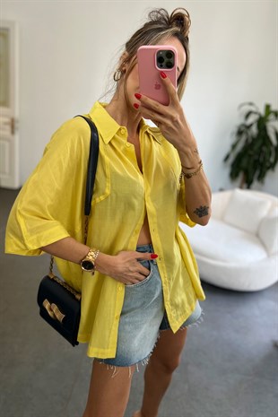 Sarı Oversize Gömlek