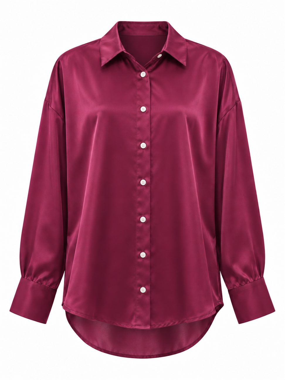 Saten Tiril Gömlek Mürdüm