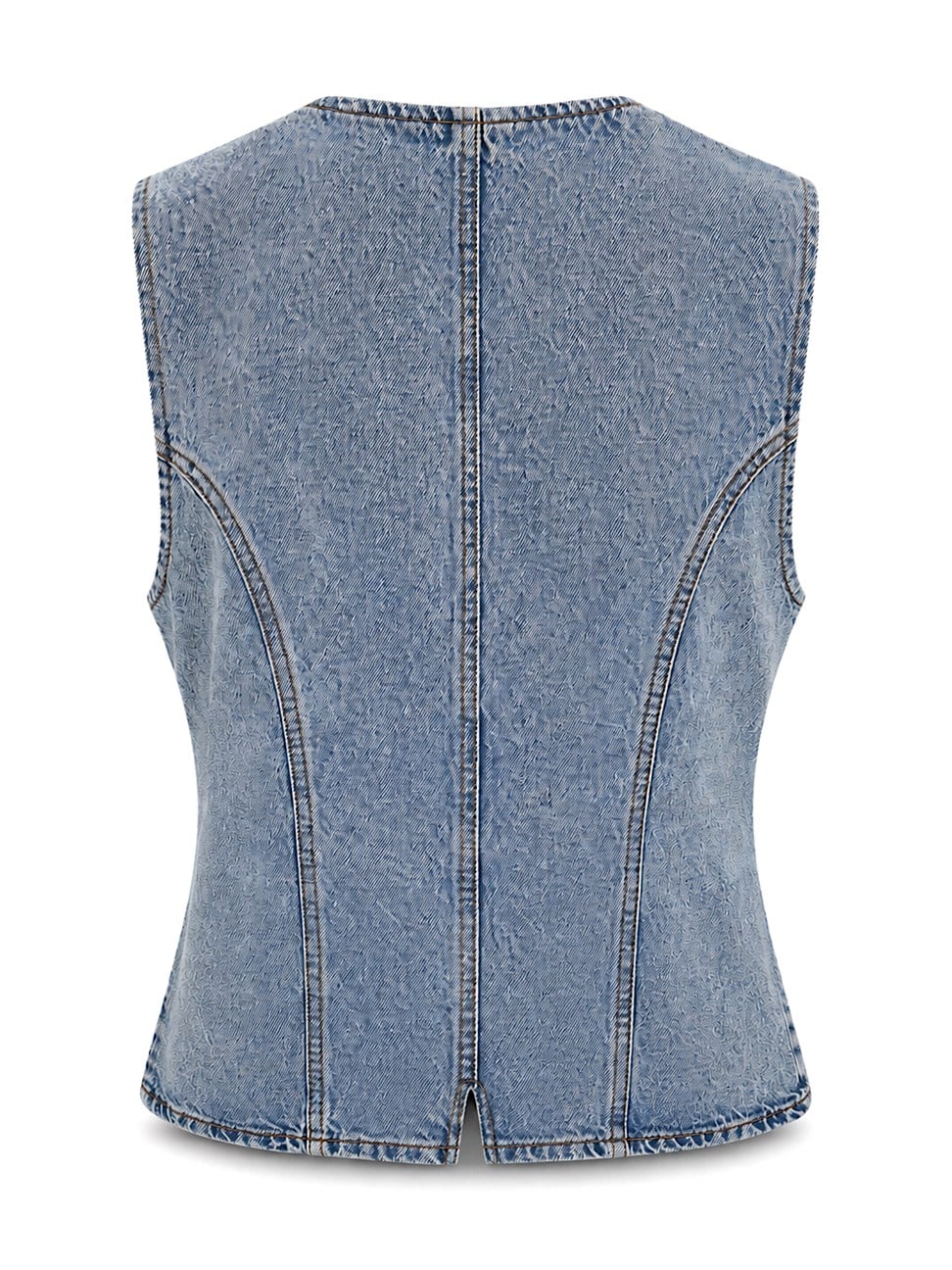 Silver Düğmeli Denim Yelek