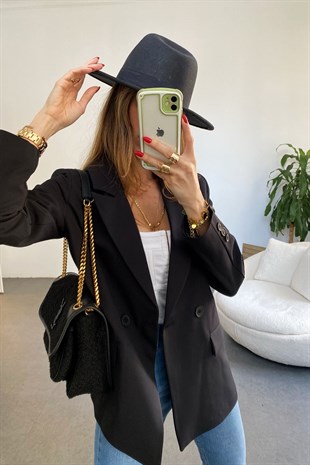 Siyah Venüs Tasarım Blazer Ceket