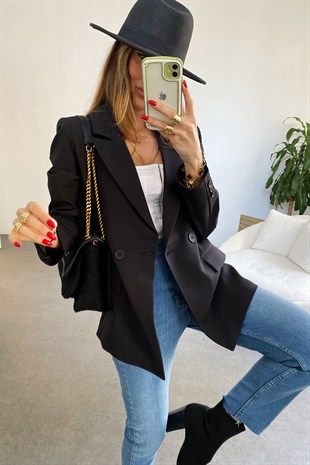 Siyah Venüs Tasarım Blazer Ceket