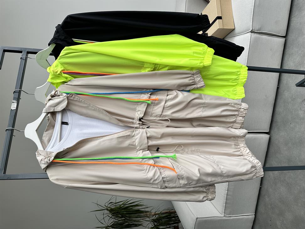 Taş Kapüşonlu Fermuarlı Tensel Kumaş Tasarım Mont