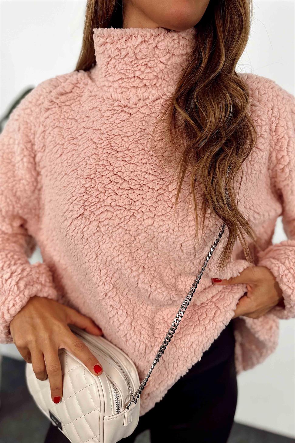 Teddy Polar Sweat Somon Pembe