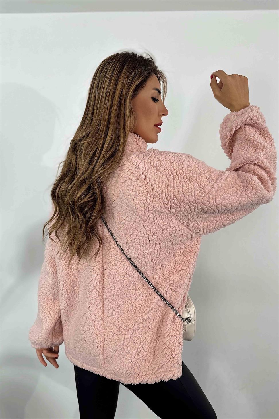 Teddy Polar Sweat Somon Pembe