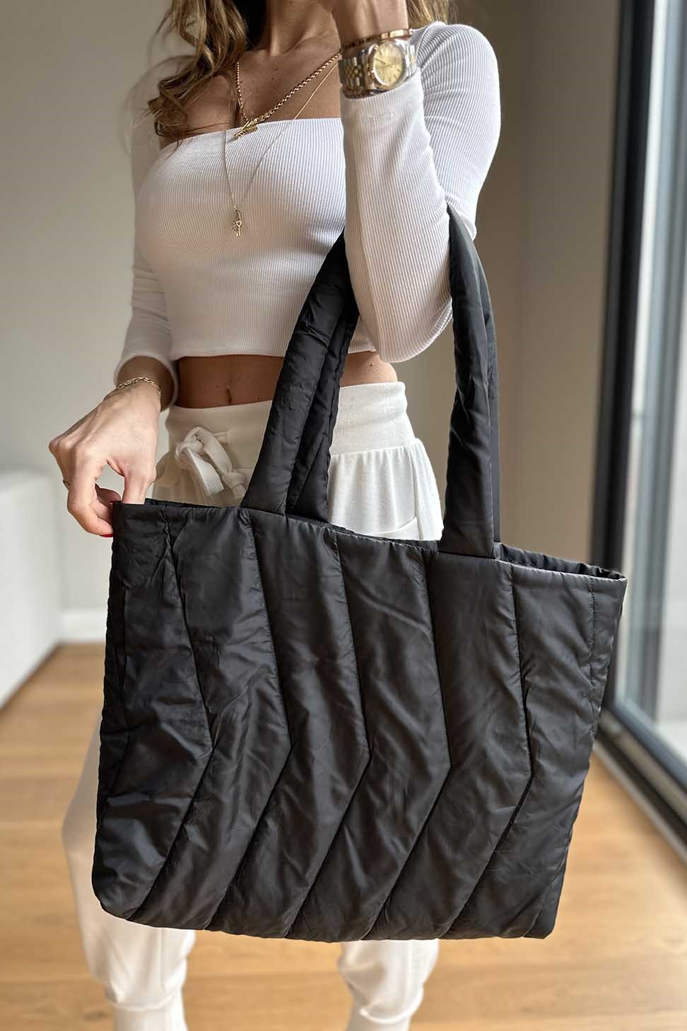 Trend Dikey Geçişli Kadın Çanta Siyah