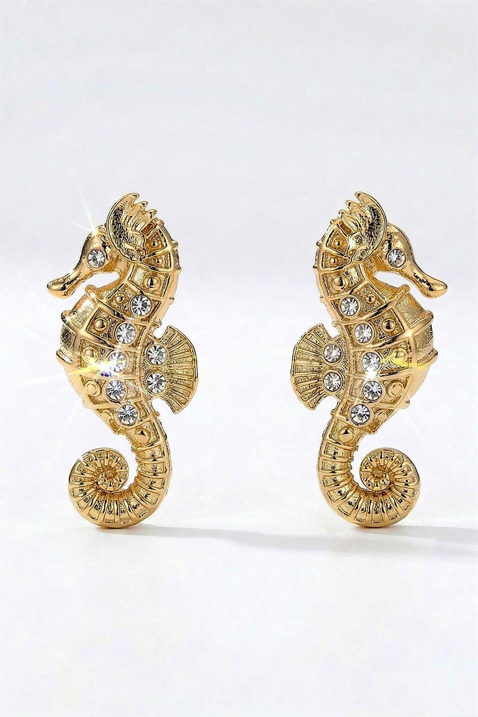 Xuping Gold Zirkon Taşlı Denizatı Küpe