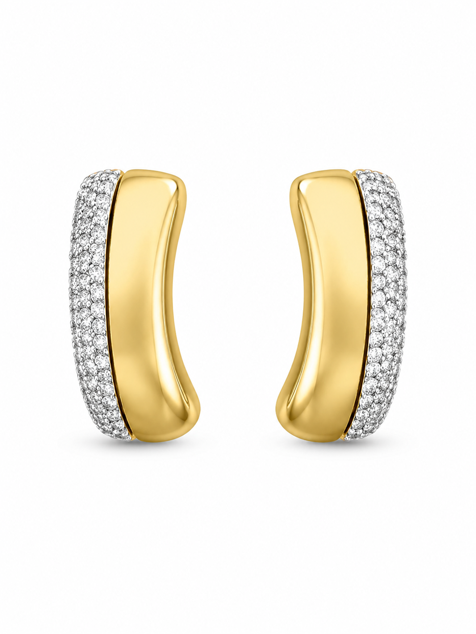 Xuping Zirkon Baget Taşlı Gold Küpe