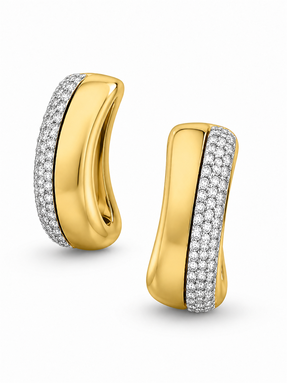 Xuping Zirkon Baget Taşlı Gold Küpe