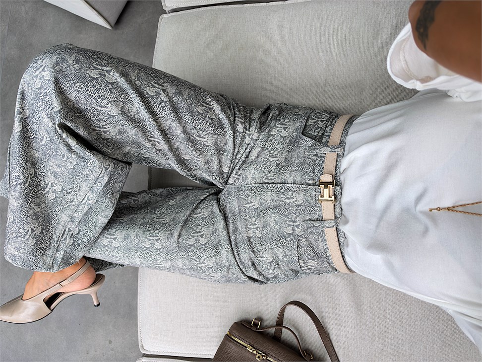 Yılan Desen Lüx Kalite Jean Pantolon 