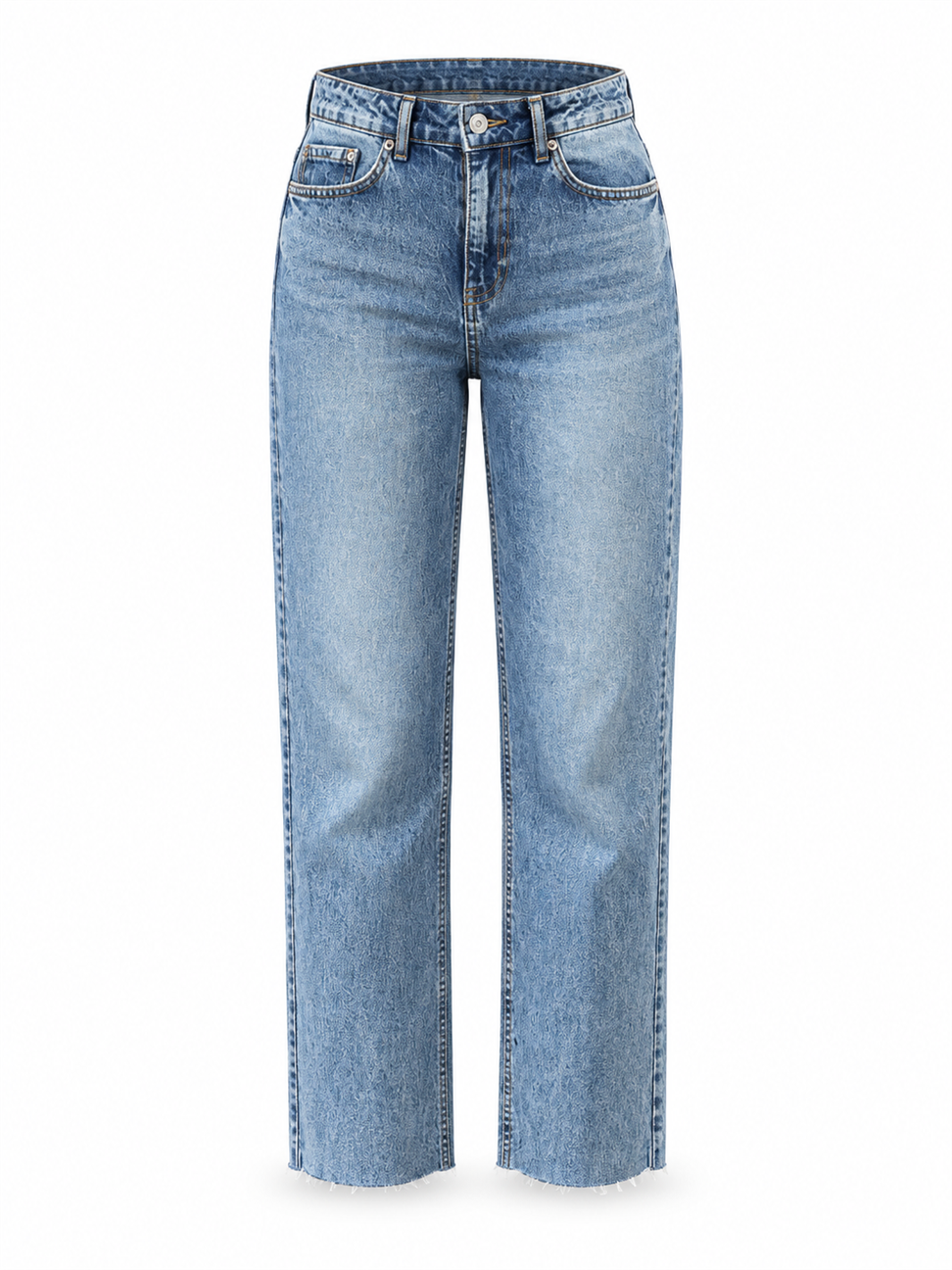 Yüksek Bel Boyfriend Jean Pantolon Mavi