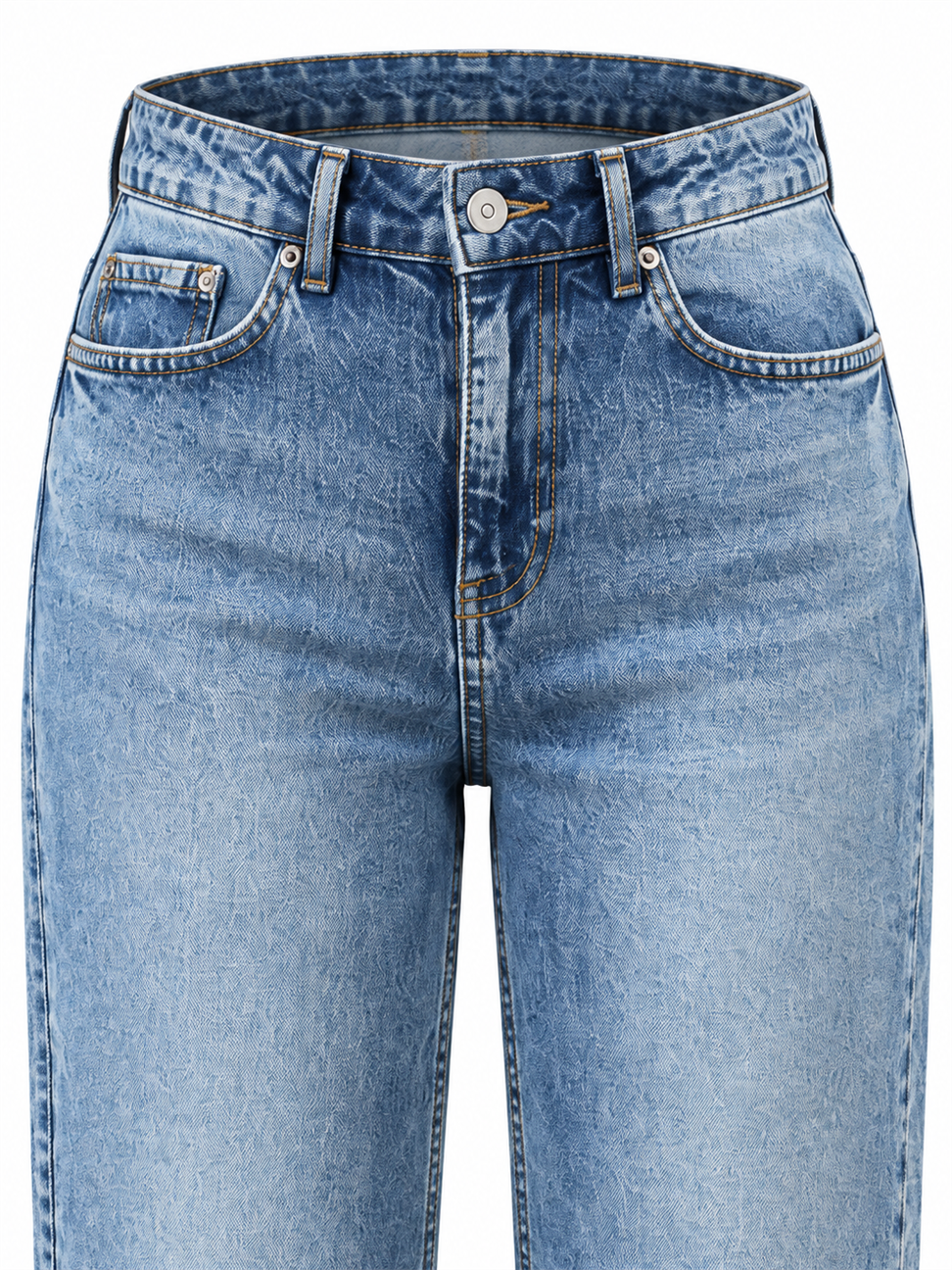 Yüksek Bel Boyfriend Jean Pantolon Mavi