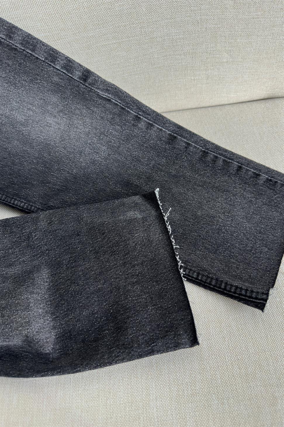 Yüksek Bel Boyfriend Kadın Jean Antrasit