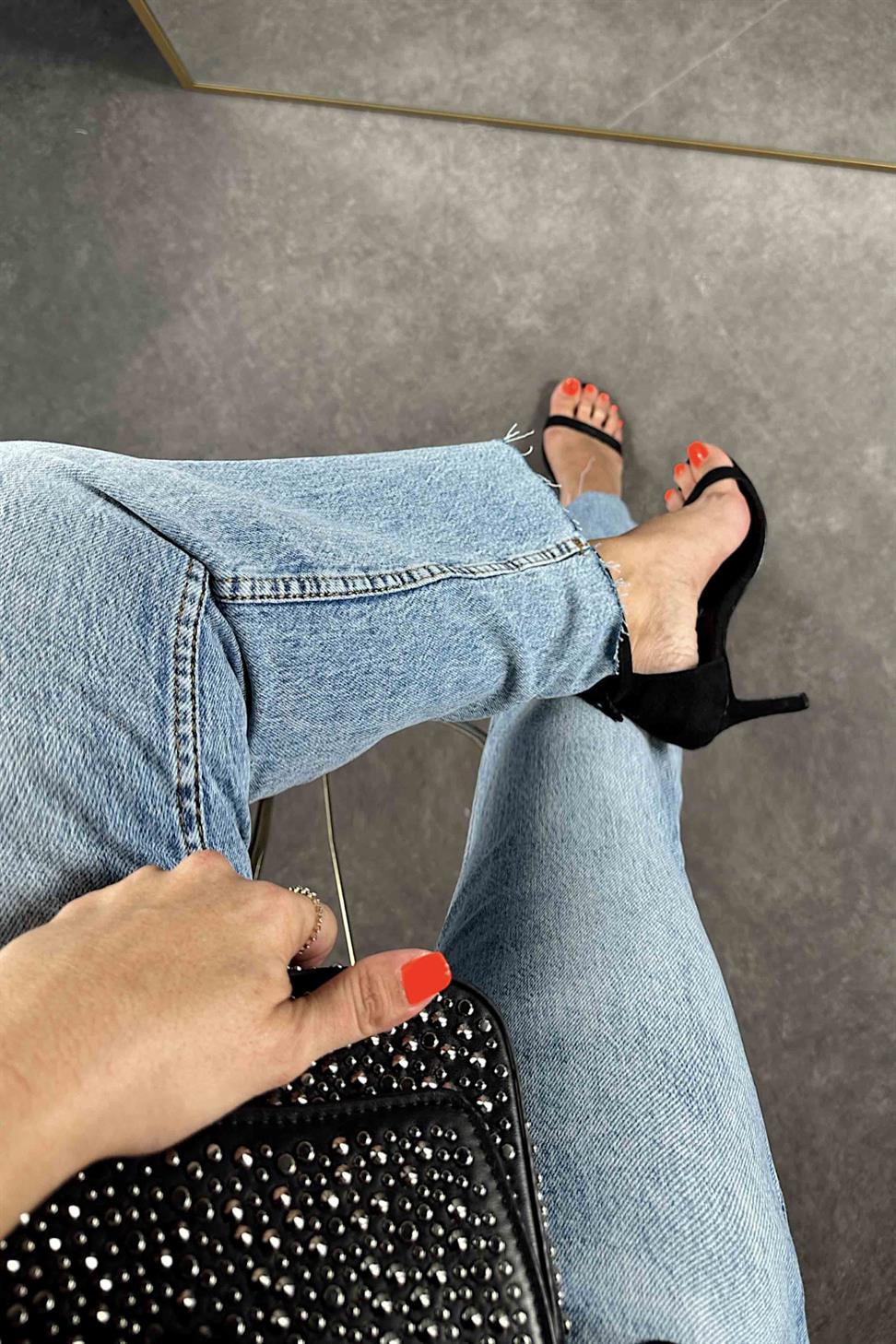 Yüksek Bel Boyfriend Kadın Jean Mavi