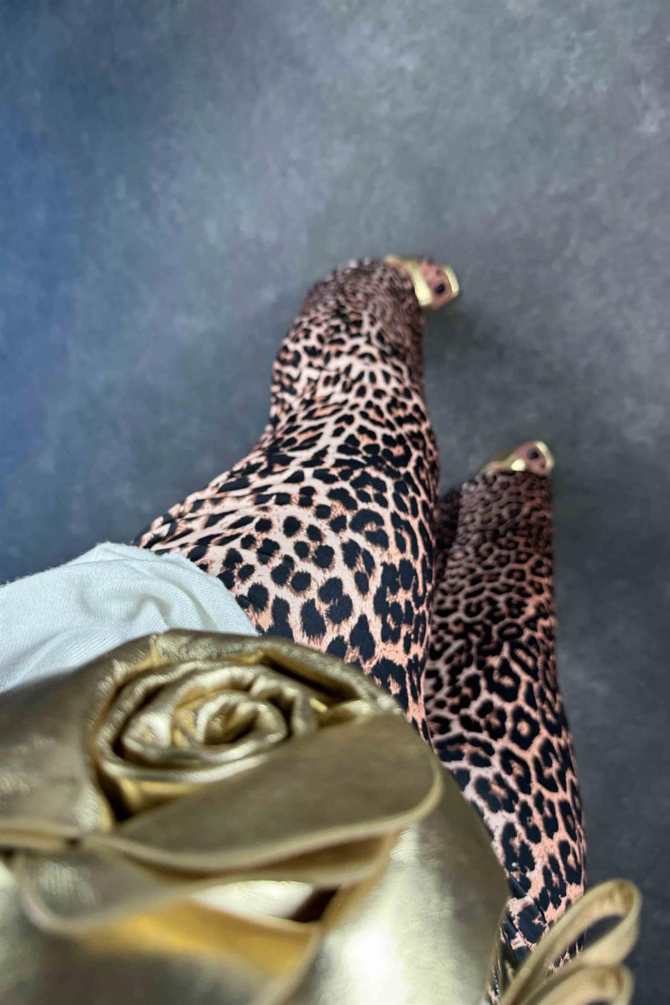 Yüksek Bel Palazzo Tayt Pantolon Somon