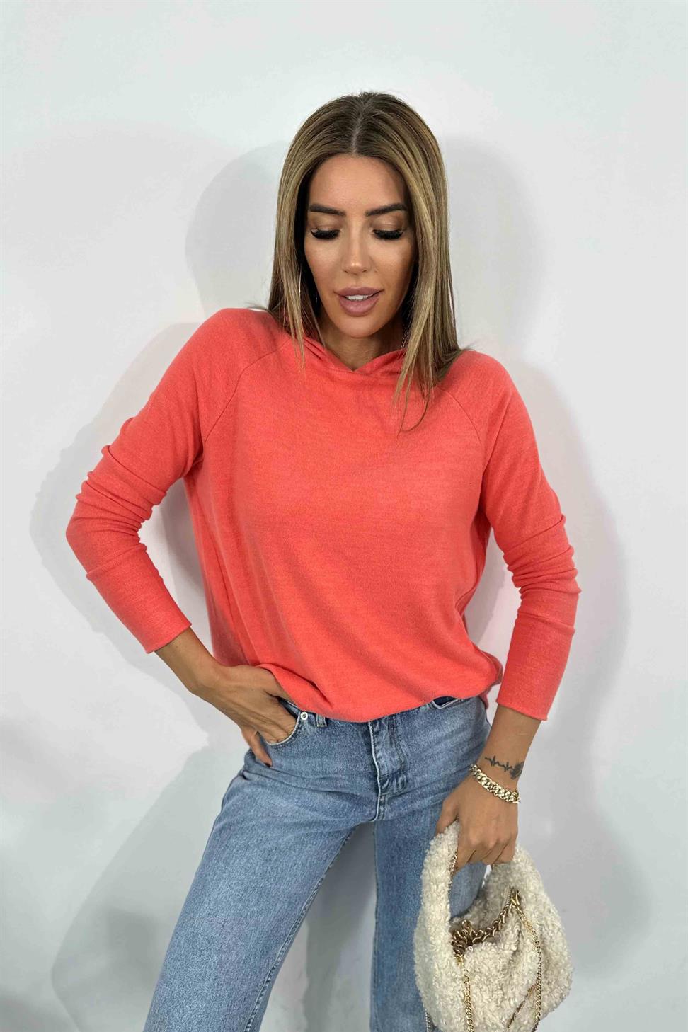 Yumoş Kumaş Kadın Sweatshirt Pembe