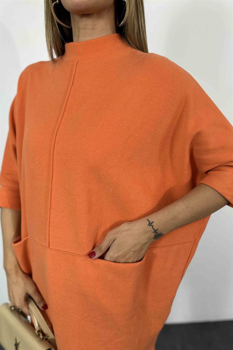 Yarasa Kol Kadın Tunik Kavun İçi