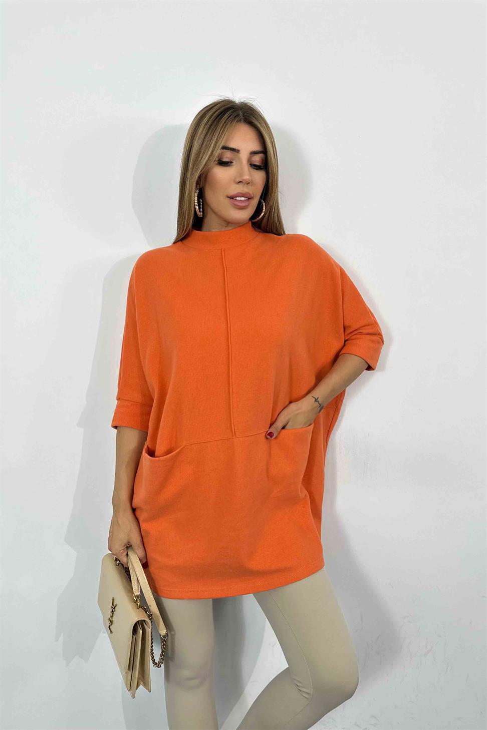 Yarasa Kol Kadın Tunik Kavun İçi