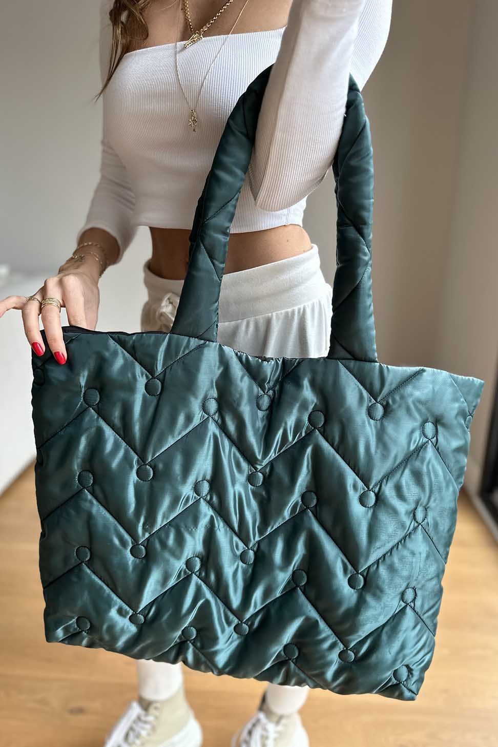 Zigzak Detay Kadın Çanta PETROL MAVİSİ