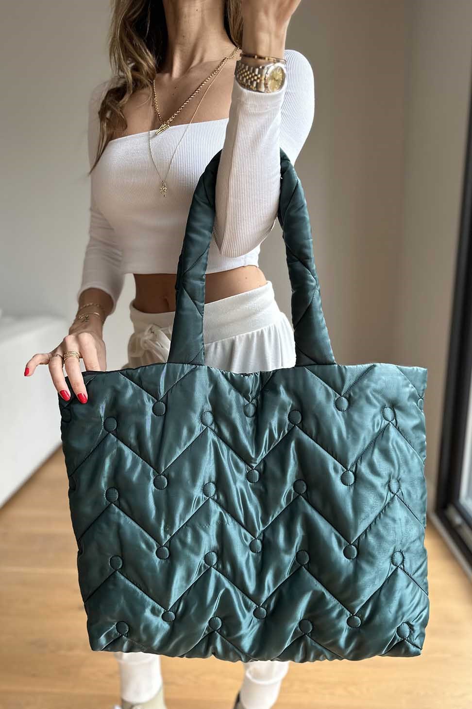 Zigzak Detay Kadın Çanta PETROL MAVİSİ