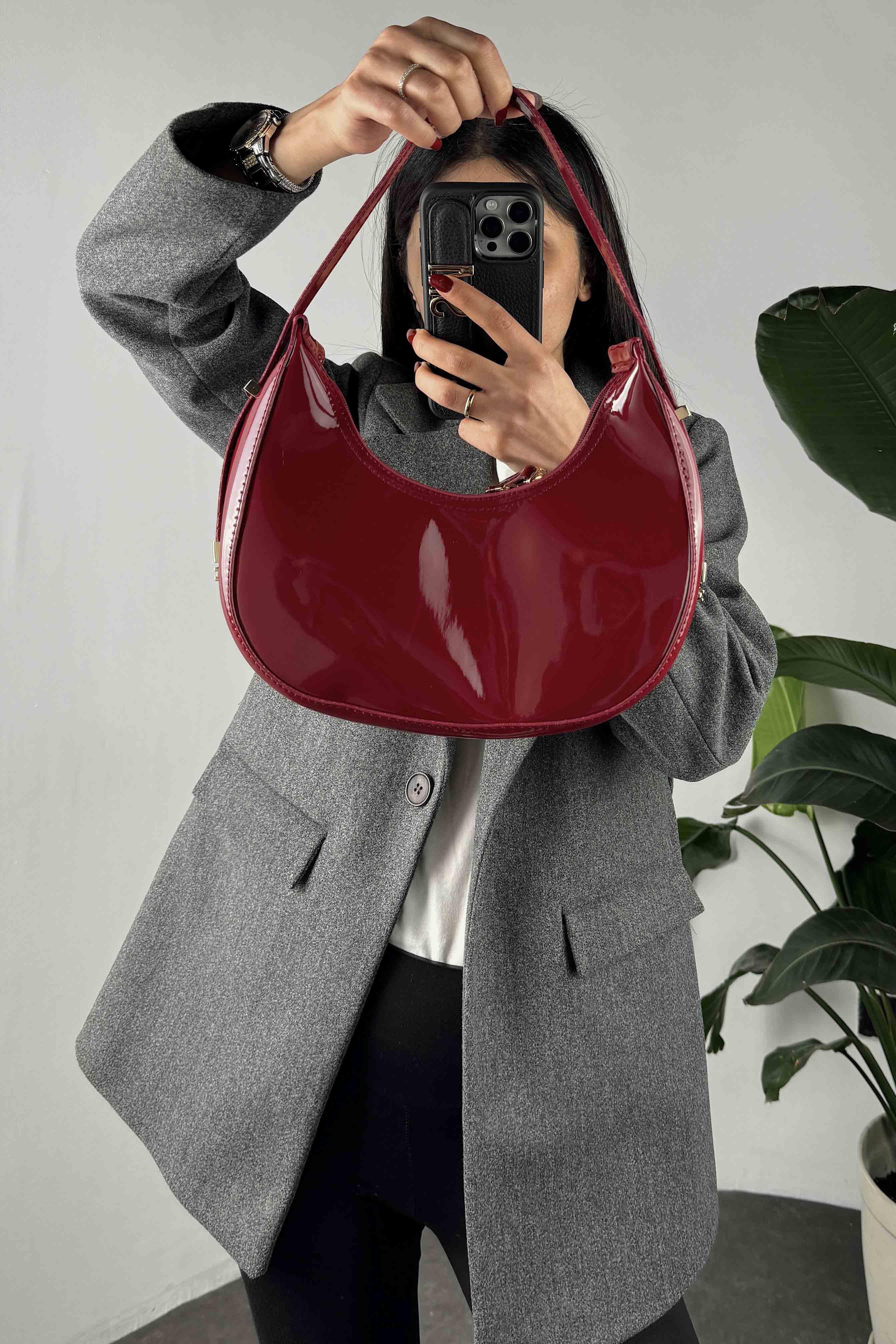 Ayarlanabilir Cherry Rugan Çanta Bordo