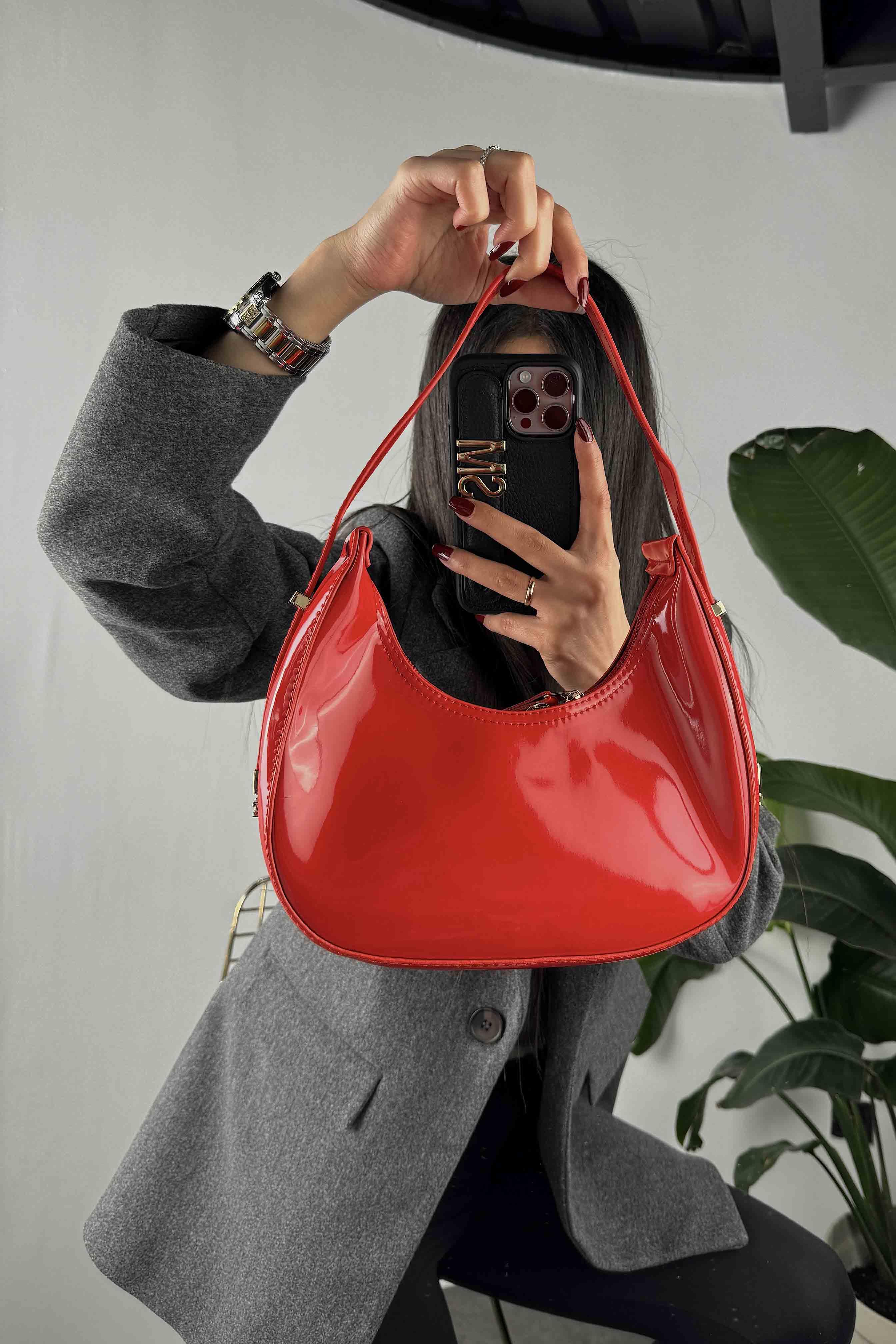 Ayarlanabilir Cherry Rugan Çanta Kırmızı