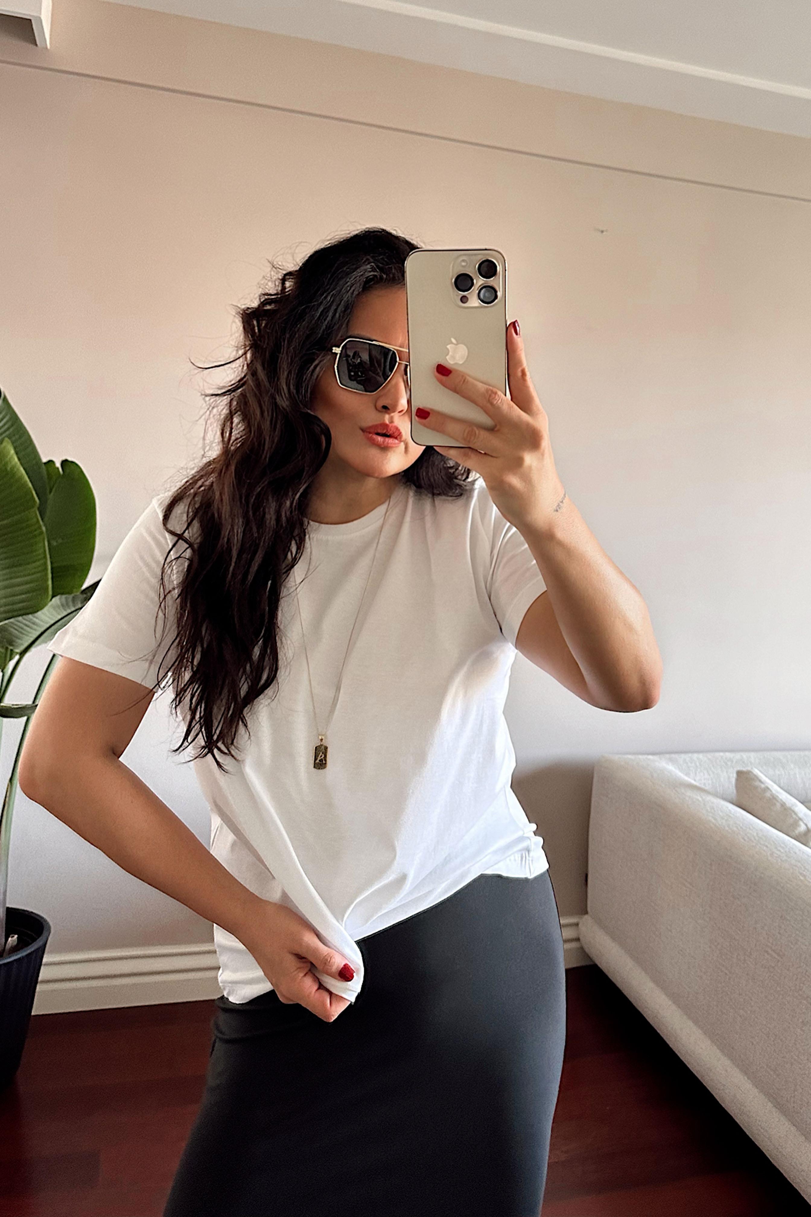 Bisiklet Yaka Basic Tişört Beyaz