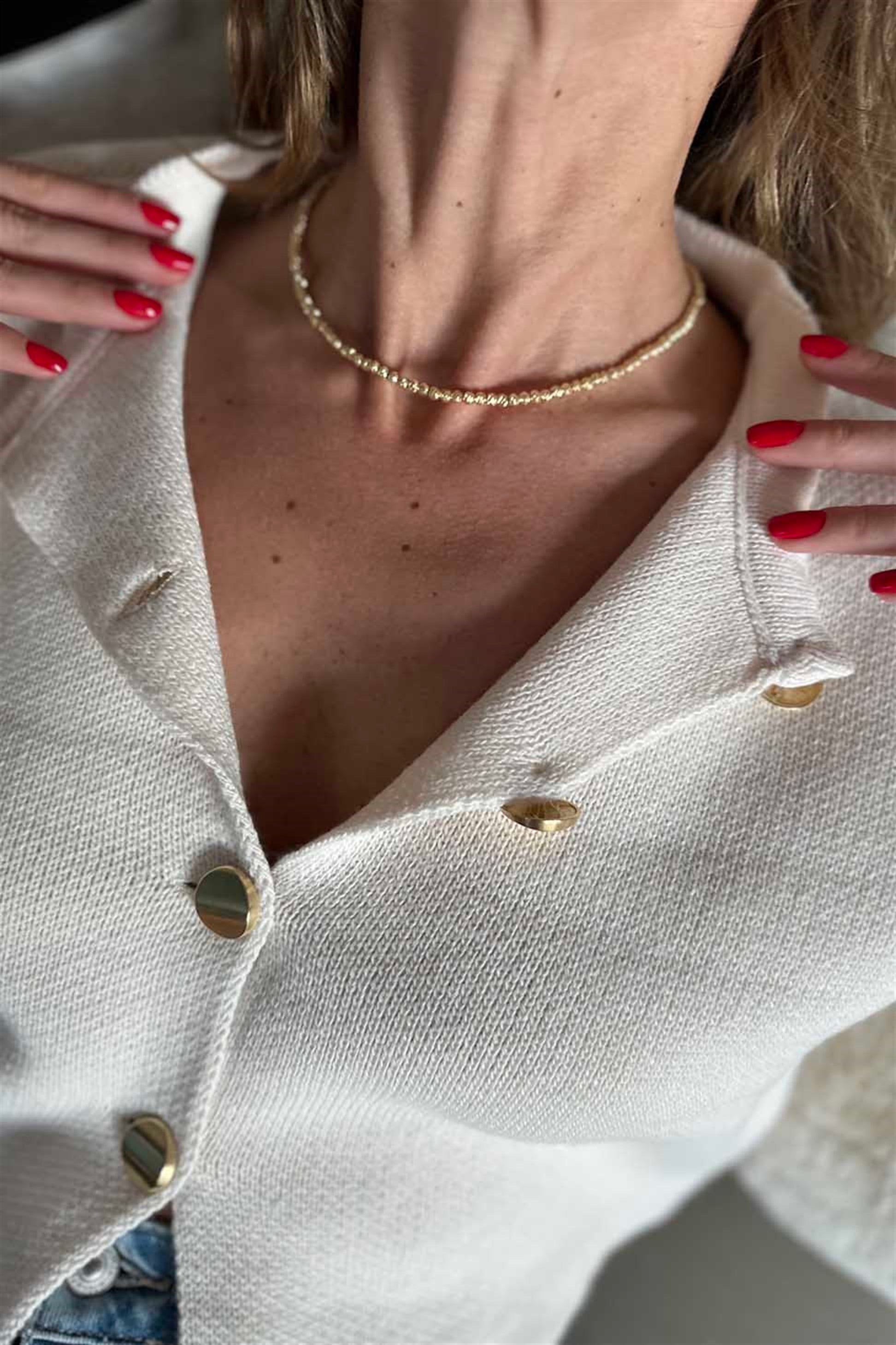 Gold Mini Topçuklu Kolye