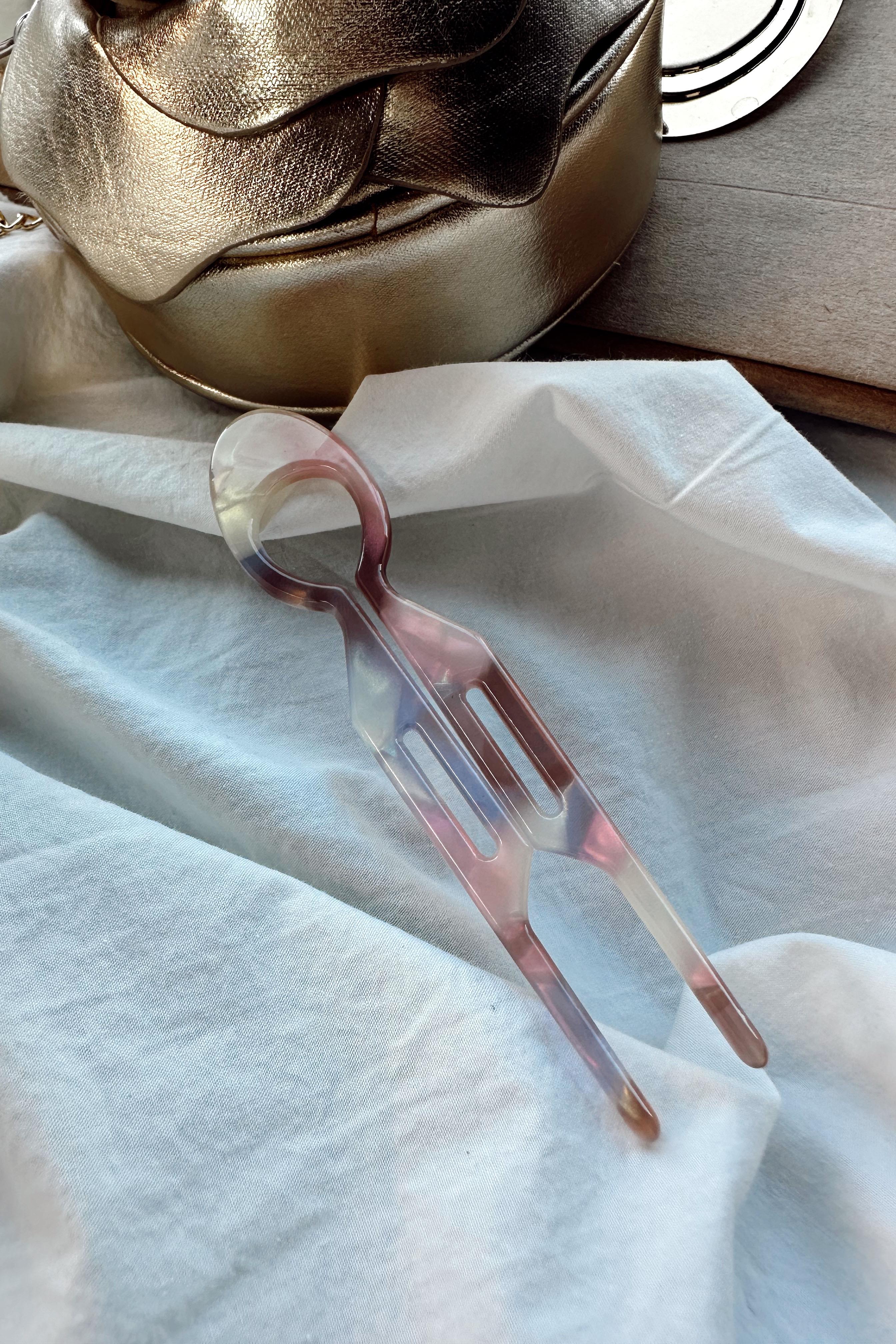 Handmade Kemik Topuz Tokası Pembe
