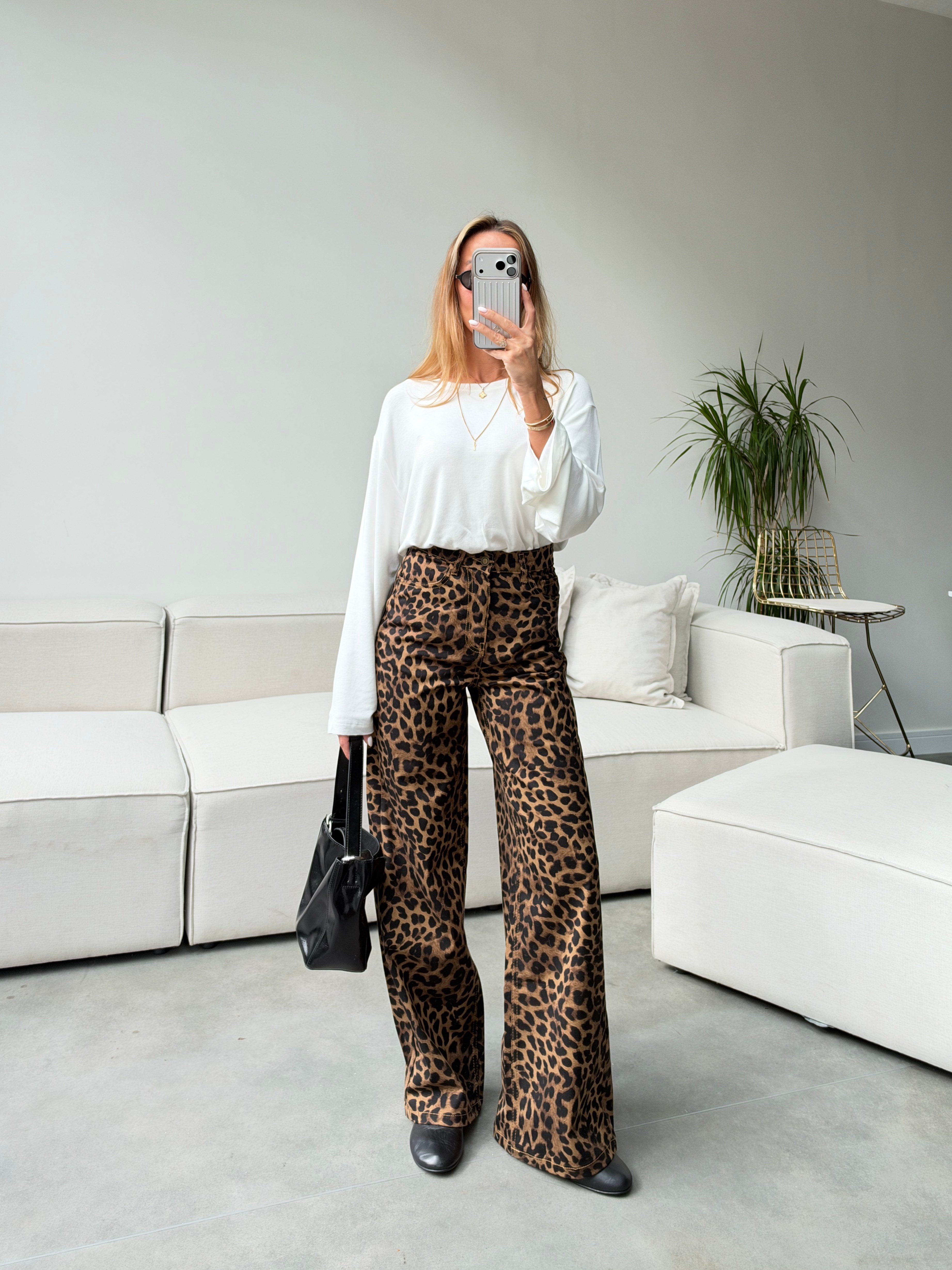 Leopar Desen Lüx Kalite Jean Pantolon 