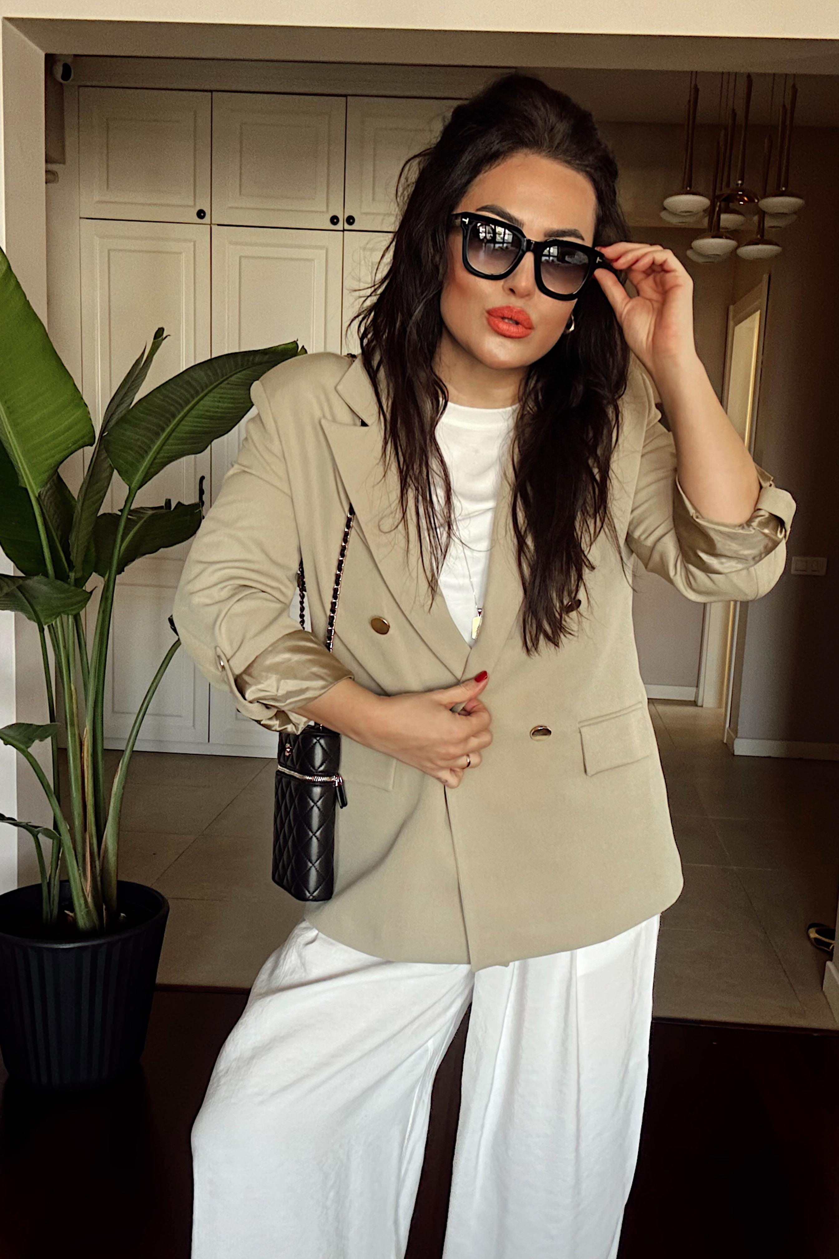 Marka Model Gold Düğme Ve Astar Detaylı Blazer Ceket Yağ Yeşili