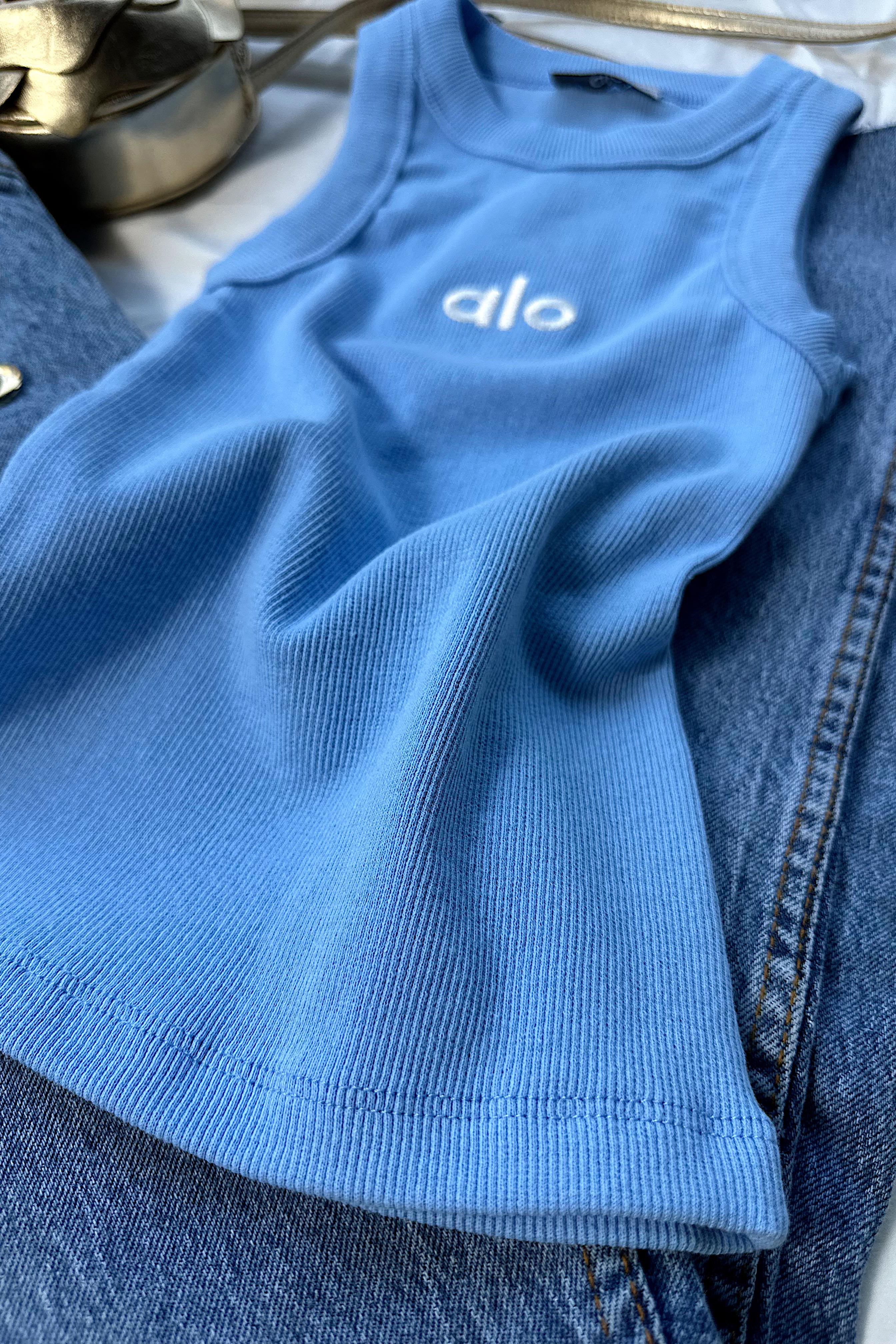 Marka Muadil Halter Yaka Fitilli Bluz Mavi