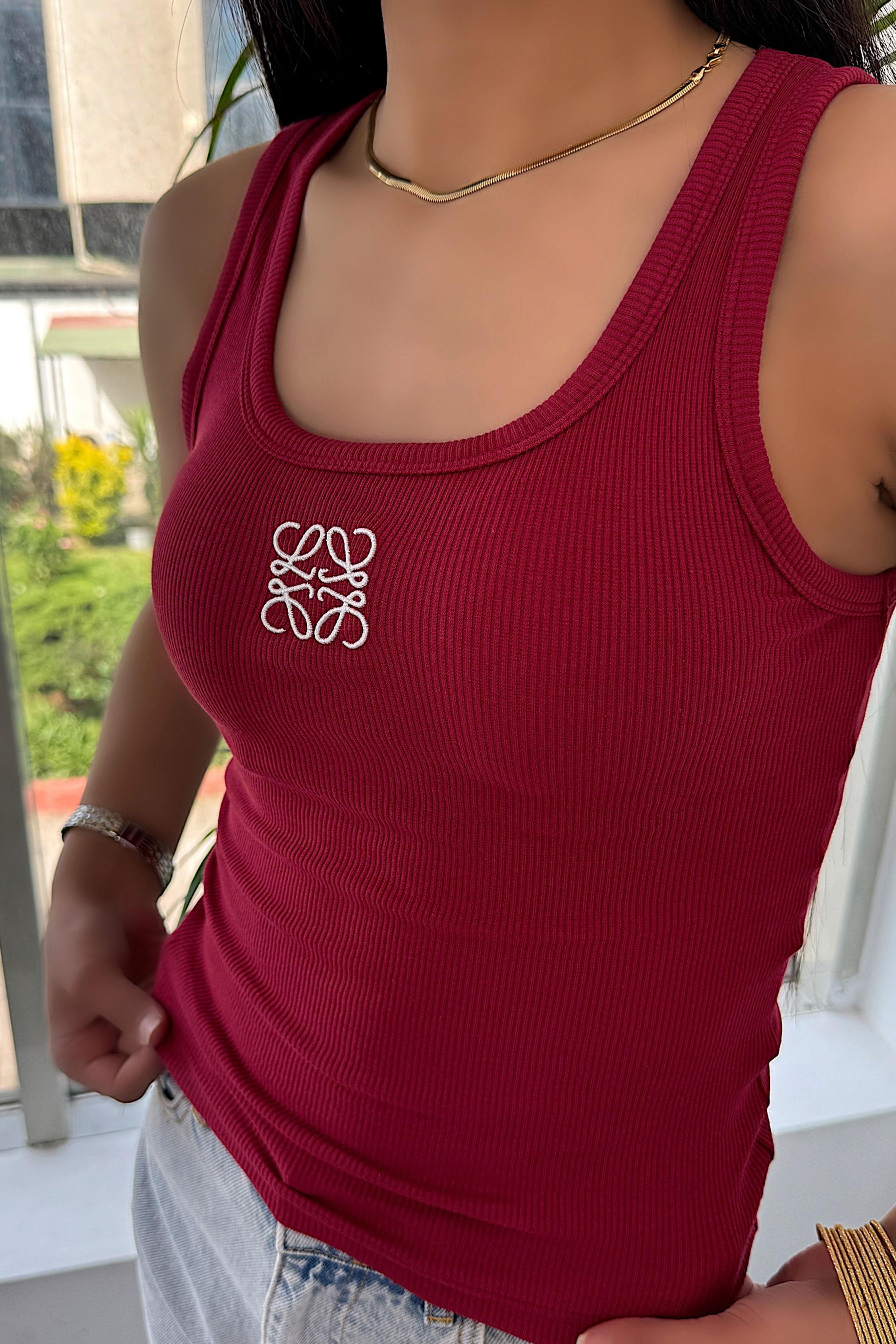 Marka Muadil Nakış İşleme Detaylı Fitilli Bluz Bordo