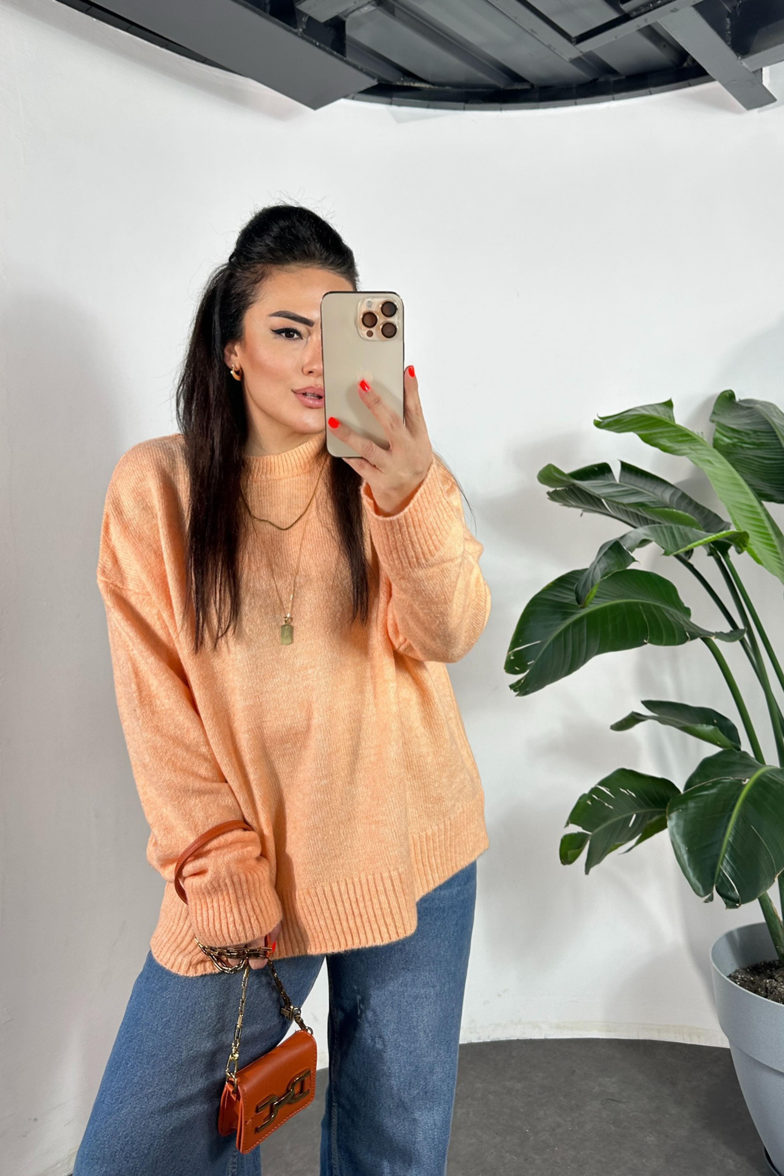 Massi Model Bisiklet Yaka Basic Yumoş Kazak Yavruağzı